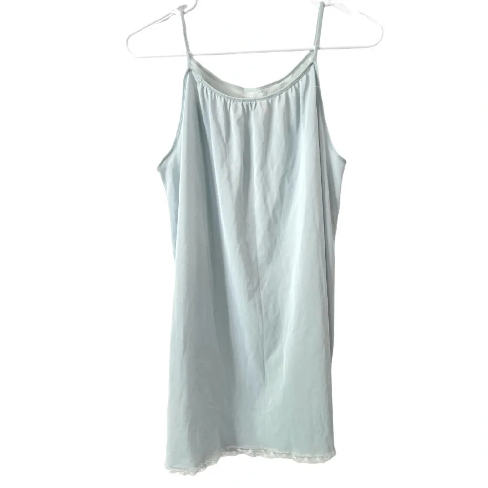 Vintage‎ Baby Blue Lace Trimmed Nightgown - Picture 2 of 4